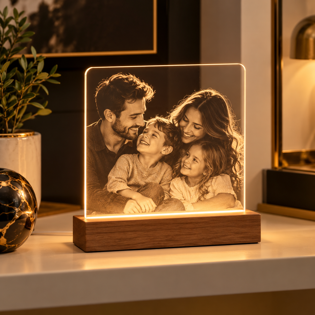 Illustrative custom Custom Photo Lamps mockup; actual design varies